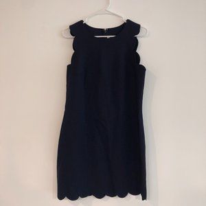 JCrew Navy Scalloped Shift Dress